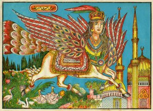 Al-Bourak (Al Bourak) (Buraq, Bouraq, Burak), hestevinge med kvinnehode og påfuglhale, som Muhammed, guidet av erkeengelen Gabriel, reiste om natten fra Mekka til Al-Aksa. Populære bilder, Tunisia