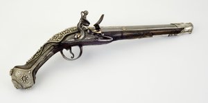 Flintlock Pistol (stål, tre, sølv og gull) av Turkish School