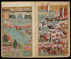 Mehmed III. kommt an der Spitze der siegreichen Armee in Istanbul an aus dem Manuskript Mehmed III.s Feldzug