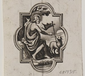 Emblem med Kristus og Guds Lam av Ubekendt