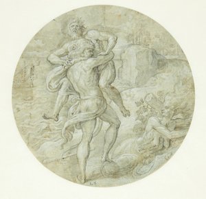 Hercules og Antaeus av Ubekendt