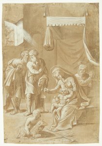Maria med Jesusbarnet, døperen Johannes, Elisabet, Josef og Sakarias av Ubekendt