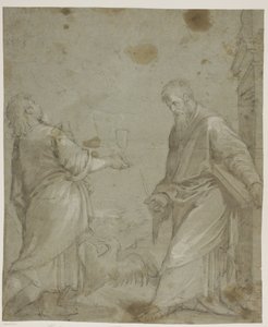 Sts John the Evangelist og Bartholomew fra Jacopo Bassanos "Cassola altertavle" av Ubekendt Ubekendt