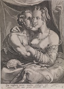 Ta på av Ubekendt efter Jan Saenredam efter Hendrick Goltzius