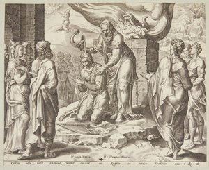 Samuel salver David av Ubekendt efter Maarten van Heemskerck