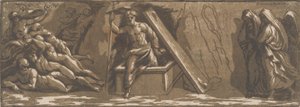 Kristi oppstandelse, ca. 1520-27. av Ugo da Carpi