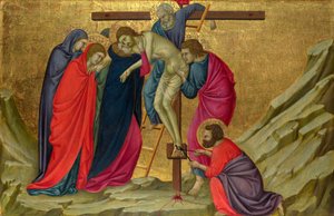 Ugolino di Nerio (ca 1280-1349) Avsetningen (fra basilikaen Santa Croce, Firenze) Tempera på panel ca. 1324-1325 National Gallery, London 40,5x58,5