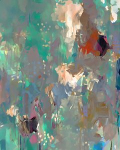 Flytende, blomsterinspirert abstrakt kunst