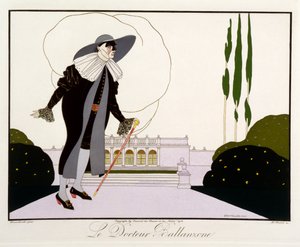 Doktor Ballanzone, fra 'Masks and Characters of Italian Theatre'-utgaven av Le Journal des Dames et des Modes, gravert av Henri Reidel (fl.1914-20) 1914 (litho-farge) av Umberto (after) Brunelleschi