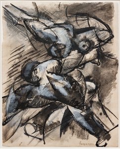 Jeg ønsker å lede menneskelige former i bevegelse (Dynamisk dekomponering) av Umberto Boccioni