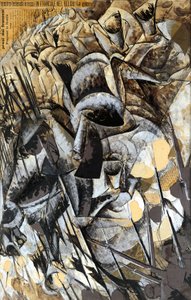 Italia, Milano, maleri The Charge of the Lancers av Umberto Boccioni