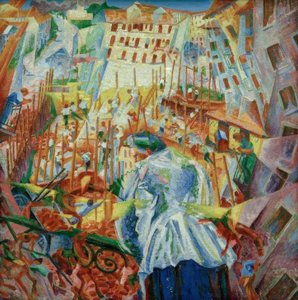 Gaten går inn i huset av Umberto Boccioni