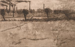 Landskap med industrianlegg, 1909. av Umberto Boccioni
