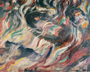 Stemninger: farvel av Umberto Boccioni (1882-1916), detalj av Umberto Boccioni