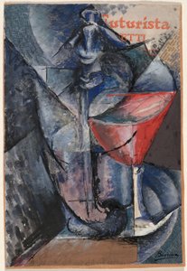 Stilleben: Glass og sifon av Umberto Boccioni
