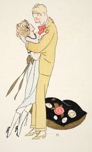 En kjærlig omfavnelse (pochoir-trykk) av Umberto Brunelleschi