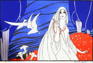Arabian Nights (pochoir-trykk) av Umberto Brunelleschi