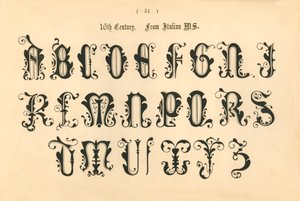 Det 16. århundre. Fra italiensk MS., 1862 av Unbekannt