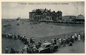 1. Tee, 18. Green & Clubhouse, Old Course, St. Andrews, c1955 av Unbekannt