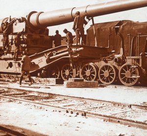 370 jernbanepistol ved navn Louise, Mailly, Nord-Frankrike, c1914-c1918 av Unbekannt