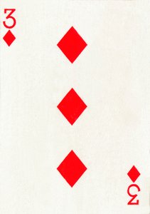 3 av diamanter fra en kortstokk med Goodall & Son Ltd.-spillekort, c1940 av Unbekannt