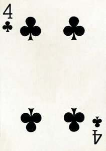 4 klubber fra en kortstokk med Goodall & Son Ltd.-spillekort, c1940 av Unbekannt