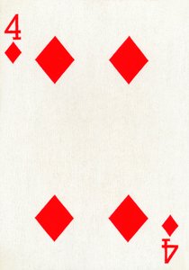 4 av diamanter fra en kortstokk med Goodall & Son Ltd.-spillekort, c1940 av Unbekannt