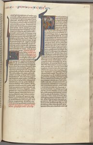 74. Fol. 463r, Apostlenes gjerninger, historikk initial P, Kristi himmelfart, ca. 1275-1300. av Unbekannt