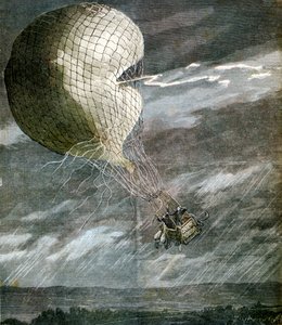 En ballong truffet av lynet nær Chicago, Illinois, USA, 1891 av Unbekannt
