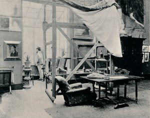 A. Besnard i hans atelier, c1897 av Unbekannt