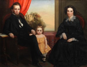 En familiegruppe, ca. 1850. av Unbekannt