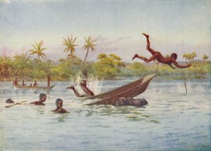 En flodhestjakt i Sentral-Afrika, 1924 av Unbekannt