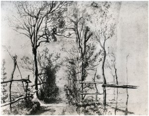En sti grenset av trær, c1620-1625 1958 av Unbekannt