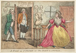 Et kikk på St. Peter eller The Poet in a Pickle, 23. juli 1789. av Unbekannt
