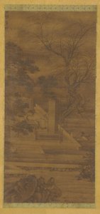 En poet som drømmer i paviljongen ved elvebredden, Ming- eller Qing-dynastiet, 1600-tallet. av Unbekannt