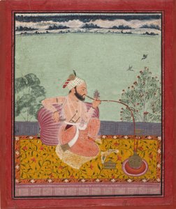 En Raja som røyker en vannpipe. Kota, 1690-1710, Metropolitan museum av Unbekannt
