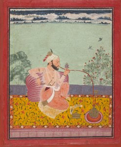En Raja som røyker en vannpipe, ca. 1690-1710. av Unbekannt