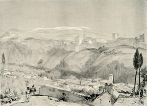 En utsikt over Alhambra fra Albaycin, 1800-tallet, 1907. av Unbekannt
