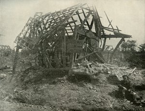En landsby på vestfronten, 1919. av Unbekannt