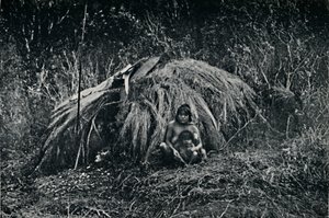En Yaghan-hytte i Fuegia, 1911 av Unbekannt