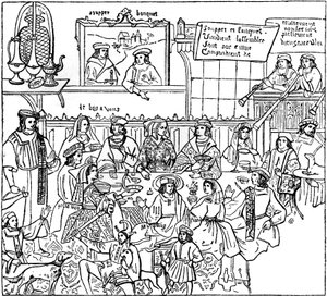 Et middagsselskap, sent på 1400-tallet, 1910 av Unbekannt