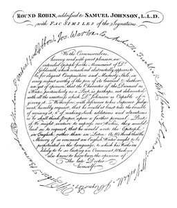 En faksimile av platen i den første utgaven av Boswells Life of Johnson, 1907 av Unbekannt