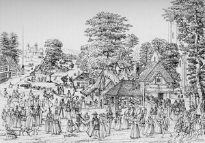 En fest i Horselydown, Southwark, i 1590, 1904 av Unbekannt