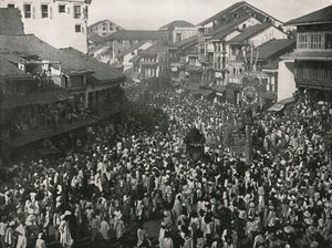 En stor innfødt prosesjon, Bombay, India, 1895. av Unbekannt