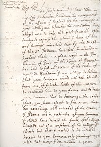 Et brev av Oliver Cromwell til kardinal Mazarin, 4. desember 1657, 1899 av Unbekannt