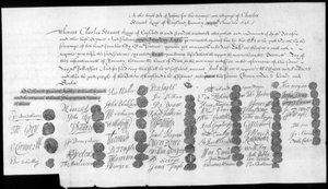 Et brev relatert til Charles Stuart, Bonnie Prince Charlie, 1700-tallet av Unbekannt