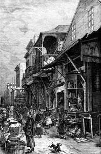 En markedsplass i San Francisco, California, USA, midten av 1800-tallet c1880 av Unbekannt