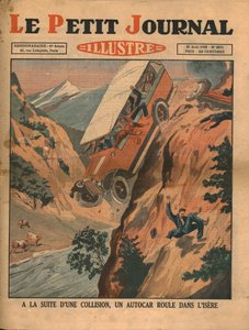 Et kjøretøy faller i elven Isere etter en ulykke, 1930. av Unbekannt