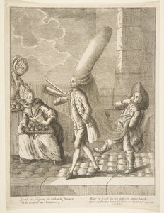 For å se hans elegante det og hans høye krøller, du skulle tro han var en senator, men han er bare en..., 1720-75. av Unbekannt