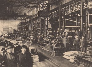 Et verksted fra Putilov-fabrikken, ca. 1914 av Unbekannt